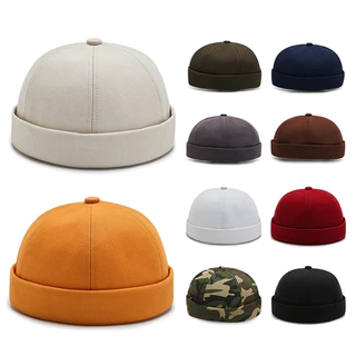 Boné Vintage Brimless Fashion Hip Hop Hats Top Cor Sólida Moda Unisexo Acessórios