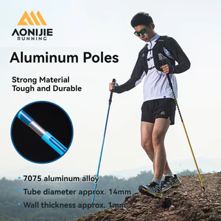 AONIJIE E4202 Postes De Caminhada-2 Ultraleves De Alumínio Com Sistema De Trava Rápida , Bastões Dobráveis Para Caminhadas , Camping