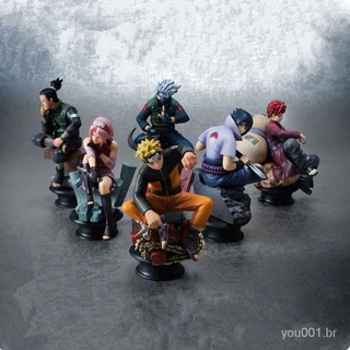 6 Pçs/lote Anime Naruto Transformado Antes do Xadrez Pvc Action Figure Coleção Brinquedos