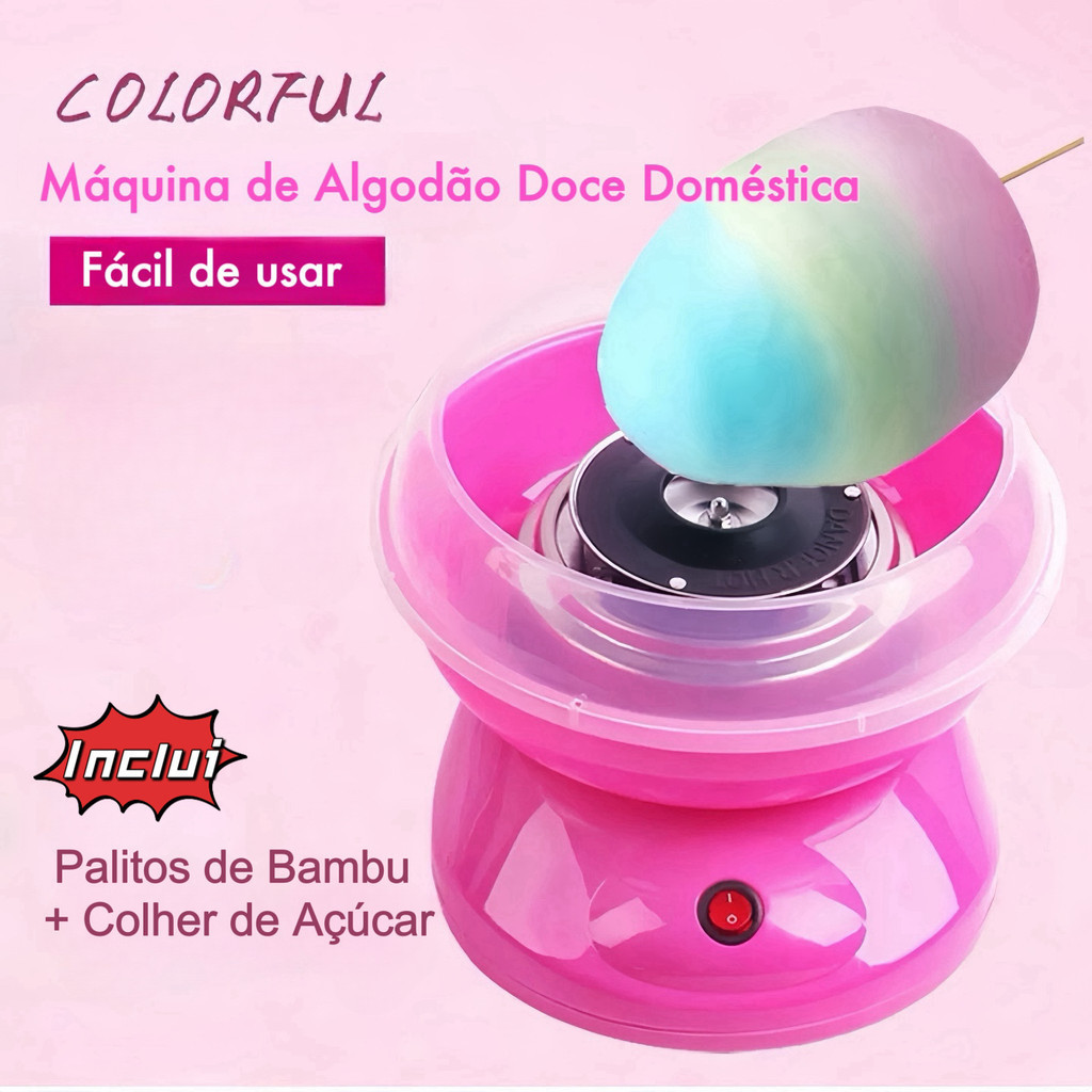 Maquina Algodao Doce Portatil Eletrica Para Festal - 110V / 220V
