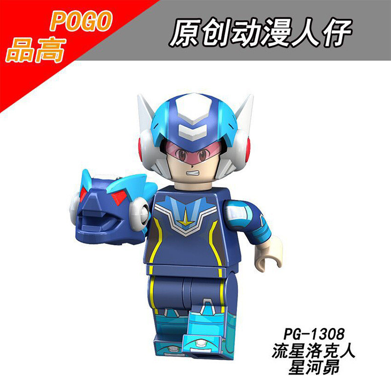 Kit 5 Bonecos RockMan Megaman Blue /ZX Zero Brinquedos Blocos De