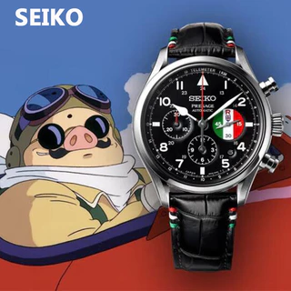 Relógio Multifuncional SEIKO PRESAGE 6 Pinos Chronograph Porco Rosso Edição Limitada De Moda Masculina De Negócios