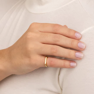 Anel Liso Delicado Ajustável Banhado a Ouro 18K - D France Semijóias