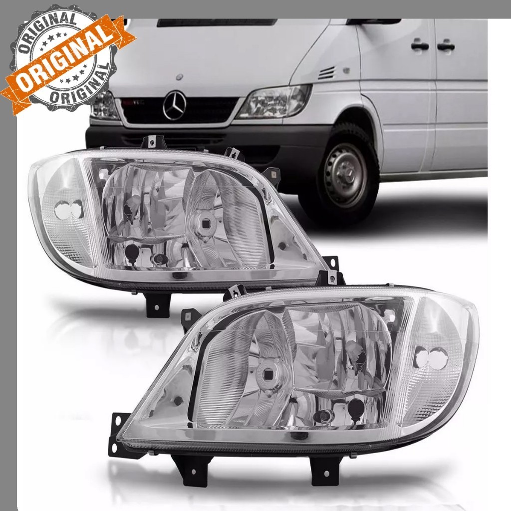 Kit Farol Sprinter Van Utilitário Foco Duplo Máscara Cromada Cromado ...