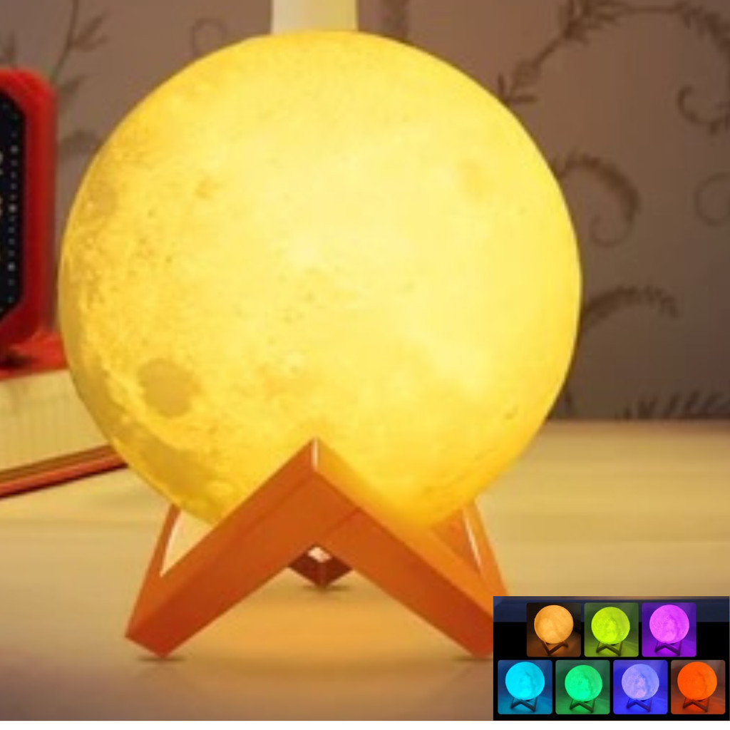 Luminária De Lua Cheia 3d Led Abajur Decoração lampada presente