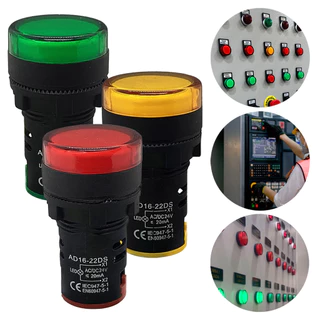 Kit Sinaleiro Led Iluminado 22mm 24v Verd/verm/amar - 3un
