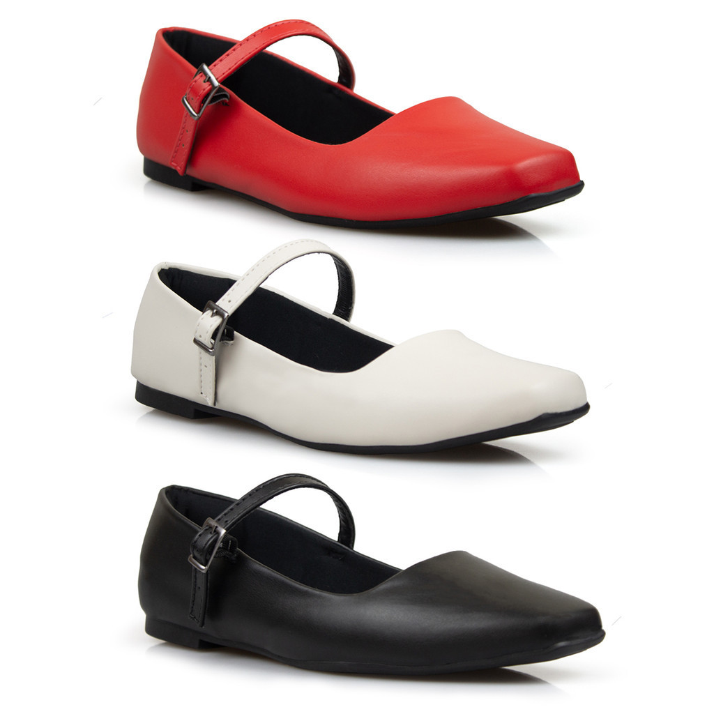 Kit 3 Pares Sapatilhas Confortáveis Moda Bico Quadrado Mary Jane Boneca