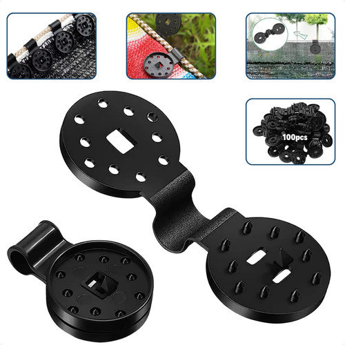 Kit 100 Pçs Presilha Agroclip Fixação Tela Sombrite, Proteção, Sombreamento, Fixadores Plástico Rede Sombra Clip