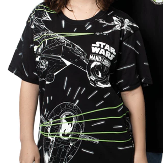 Camiseta - Star Wars Mandalorian Yoda Dupla Face