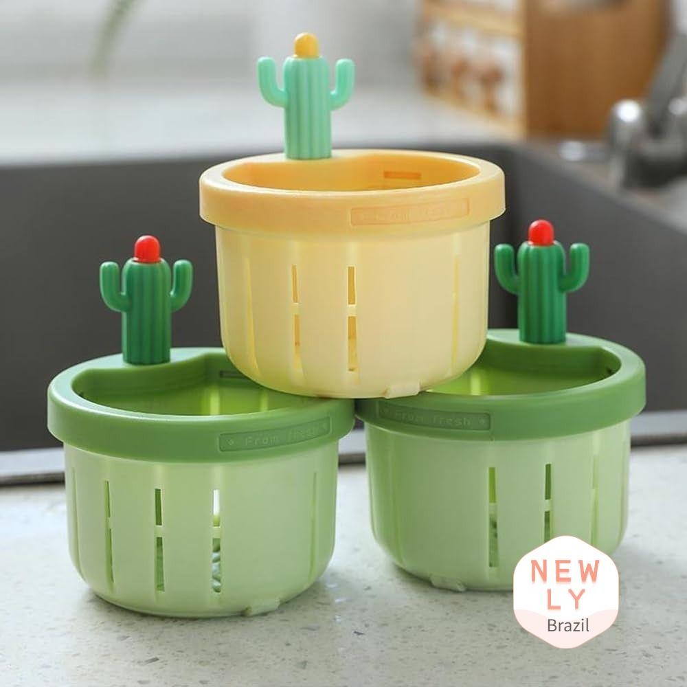 LIAOYING Cactus Filtro De Pia De Cozinha , Apanhador De Resíduos Alimentares Cesto Fácil Limpeza Drenagem , Com Arruela À Prova De Vazamentos De Tampão