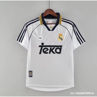 Camisa De Futebol Retro 1998/2000 Real Madrid Casa Jersey Uniforme Tailandês Versão Alta Qualidade 1:1 QNH4