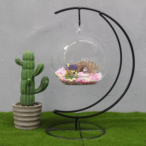 Suporte De Ferro Lua Decoração Pendurar Flor Terrário 81301