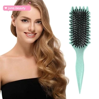 【Tudo em estoque】JUNE2 Escova De Nylon Para Cabelos De Javali , Portátil Definir Cachos Definitiva De , Conveniente Usar Com Estilo Cacheados