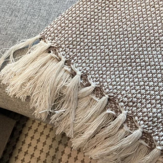 Manta Decorativa Para Sofá Boho Hebrom Marrom Claro