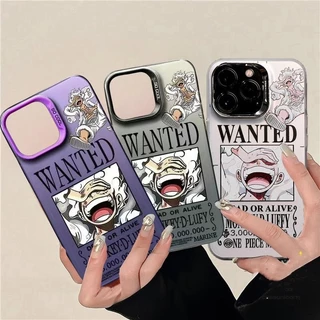 Caixa Para Iphone 15 Pro Max 11 12 13 14 7 8 Plus XR X XS Celular One Piece Luffy WANTED Matte IMD Acrílico Duro De Proteção Total À Prova De Choque Frio