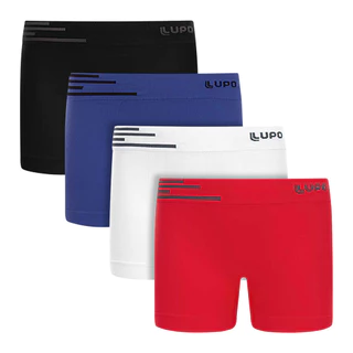 Kit Com 4 Cuecas Lupo Infantil Boxer Box Microfibra Sem Costura Lupo