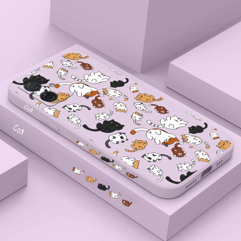 G54 Excelente capa de telefone de Silicone para gato para Motorola Moto G54 G34 G14 G53 G32 G42 G9Plus G52 G8Play G13 G50 G9 POWER Traseira Macia