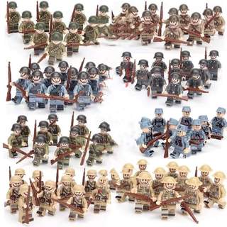 10 Pcs /Set Pequenas Partículas Compatíveis Lego Blocos de Construção Lego Minifiguras de Soldados Militares Montagem Educacional Infantil de Bonecas