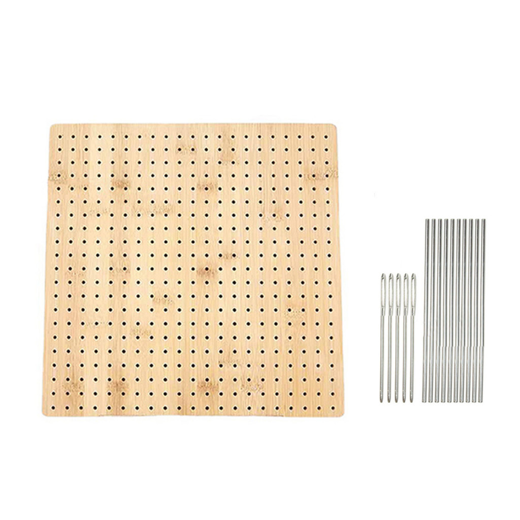 1 Conjunto De Tábua De Bloqueio De Crochê De Borda Lisa Alta Durabilidade Não Facilmente Deformada Reutilizável Com Furos Densos Quadrado Kit De Pinos Suprimentos