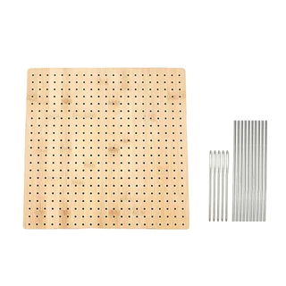 1 Conjunto De Tábua De Bloqueio De Crochê De Borda Lisa Alta Durabilidade Não Facilmente Deformada Reutilizável Com Furos Densos Quadrado Kit De Pinos Suprimentos