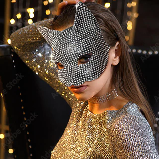 Conjunto De Luva De Máscara De Diamante Para Gato Sexy Cosplay Acessórios De Vestimenta De Bola Vestido Mulher