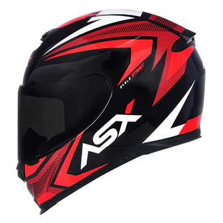 Capacete Asx Eagle Street Brilho Preto / Vermelho /branco