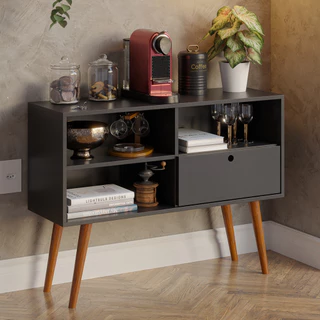 Cantinho Cafe Rack Buffet Com Pes Madeira Shoppe Retro Original