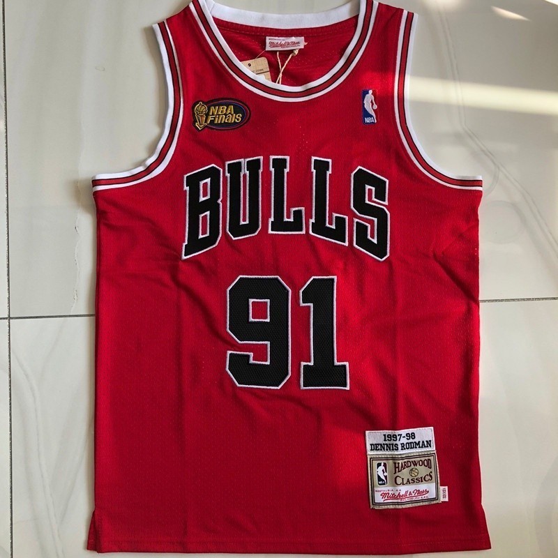 Camiseta completa bordada do Chicago Bulls 91 Dennis Rodman Colete de ...