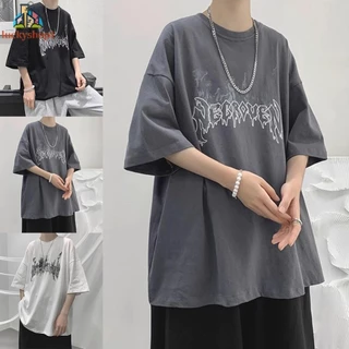 Camiseta O Pescoço Poliéster Punk Manga Curta De Verão Unisex Vintage Y2K Diariamente