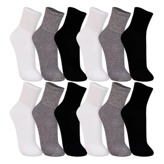 Kit com 12 Pares de Meias Cano Médio Esportiva Atoalhada Trifil