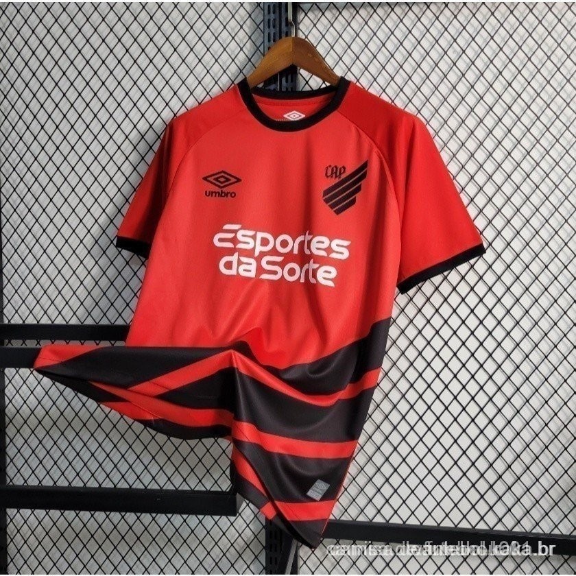 Camisa esportiva vermelha masculina 23/24 A-P Athletico Paranaense Home MKZ8 P8EO