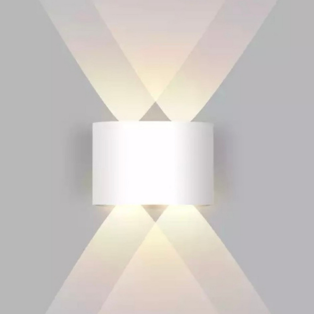 Arandela LED 4W De Parede 4 Fachos 3000K Externa Bivolt Branca