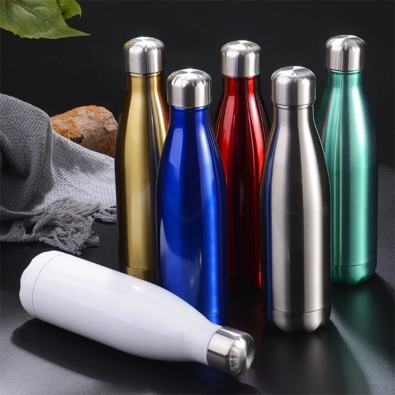 Garrafa 600ml Semi Termica de Aluminio Brilhosa com Tampa de Rosca - GA4 - BESTMIX