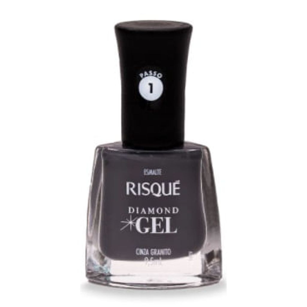 Esmalte Risque Diamond Gel Cinza Gran 9,5Ml