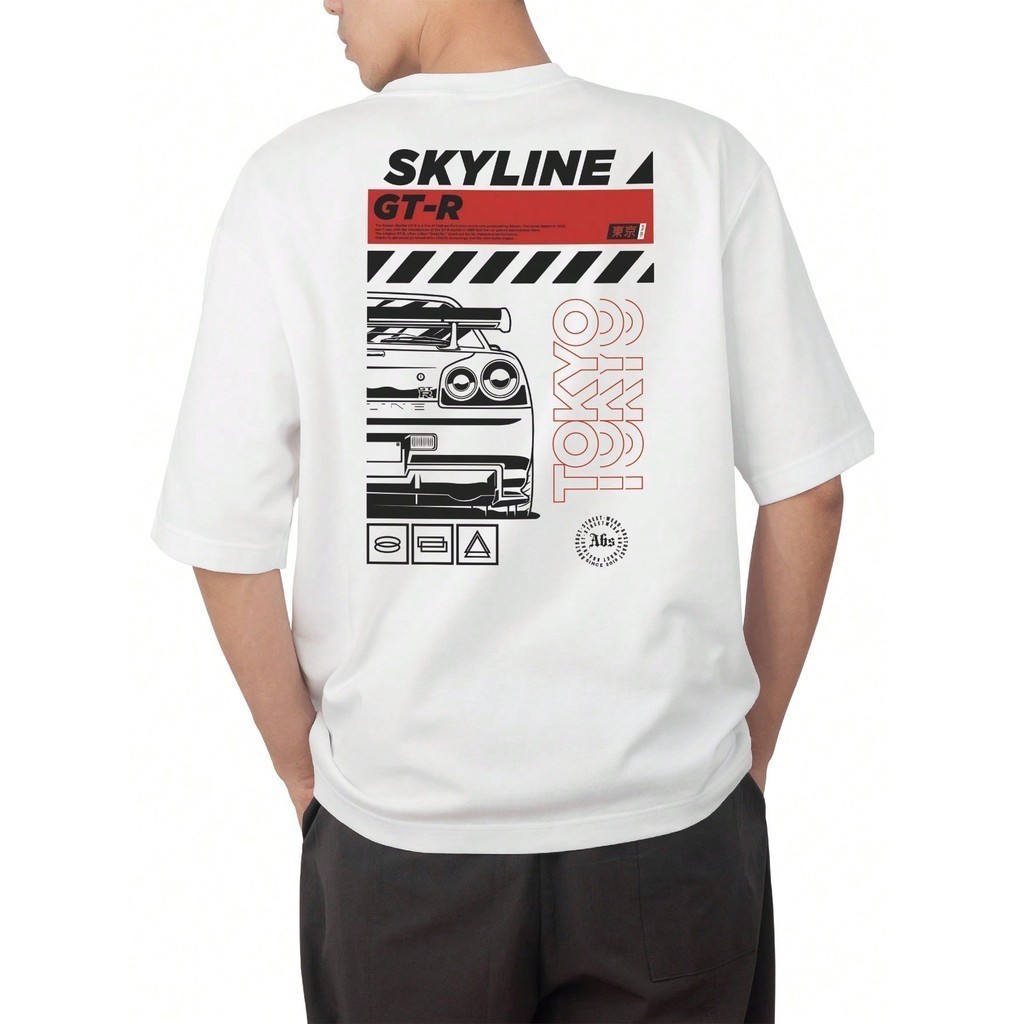 Camiseta Moda Streetwear Skyline Tokyo GT-R Abs Unissex Algodao