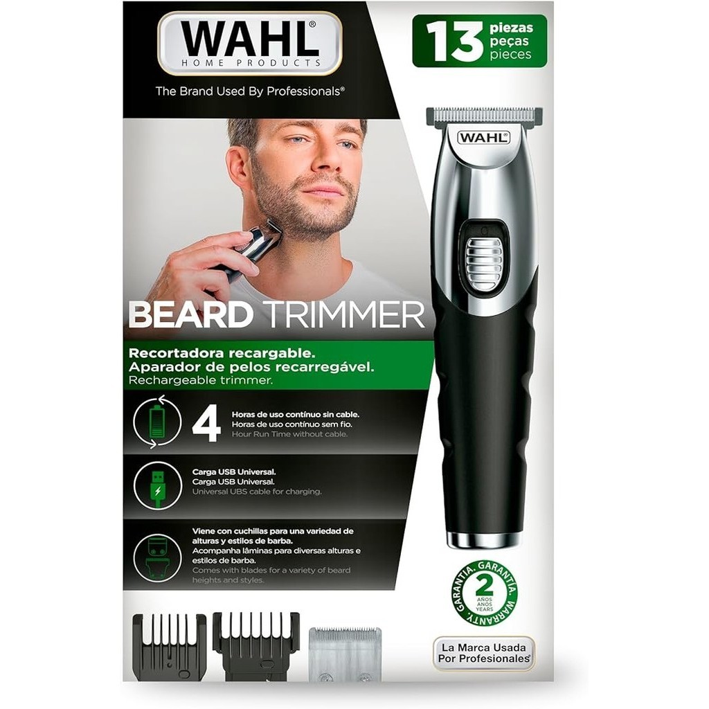 Imagem do produto Aparador Cabelo Barba Pelos Sem Fio Wahl Beard Trimmer Usb
