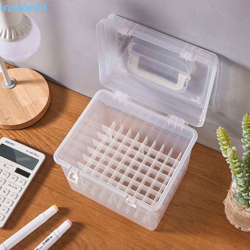 INSTORE Canetas Marcadoras Recipiente 12/24/36/48/60/80 Grades Material De Estudo Plástico Estudantes Organizador De Mes