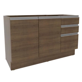 Balcão Gabinete de Pia Armário de Cozinha 2 Portas e 3 Gavetas Glamy Madesa em Oferta na Shopee