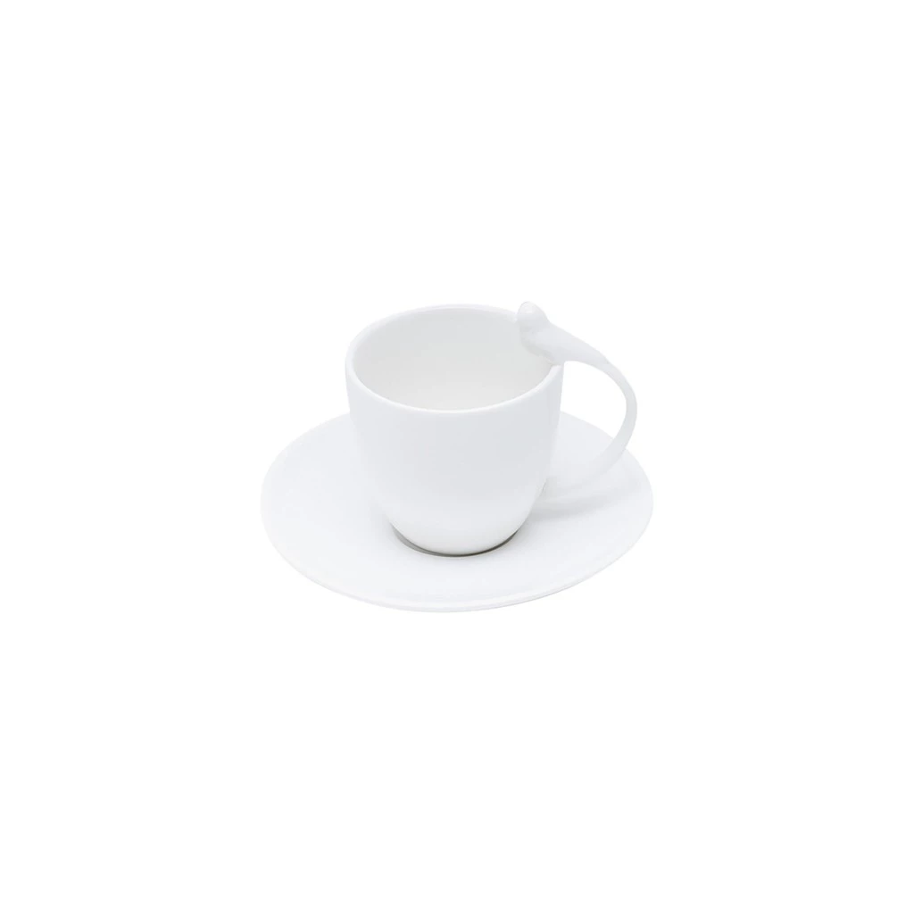 6 Xícaras de Café Wolff Birds de Porcelana Branco 80ml