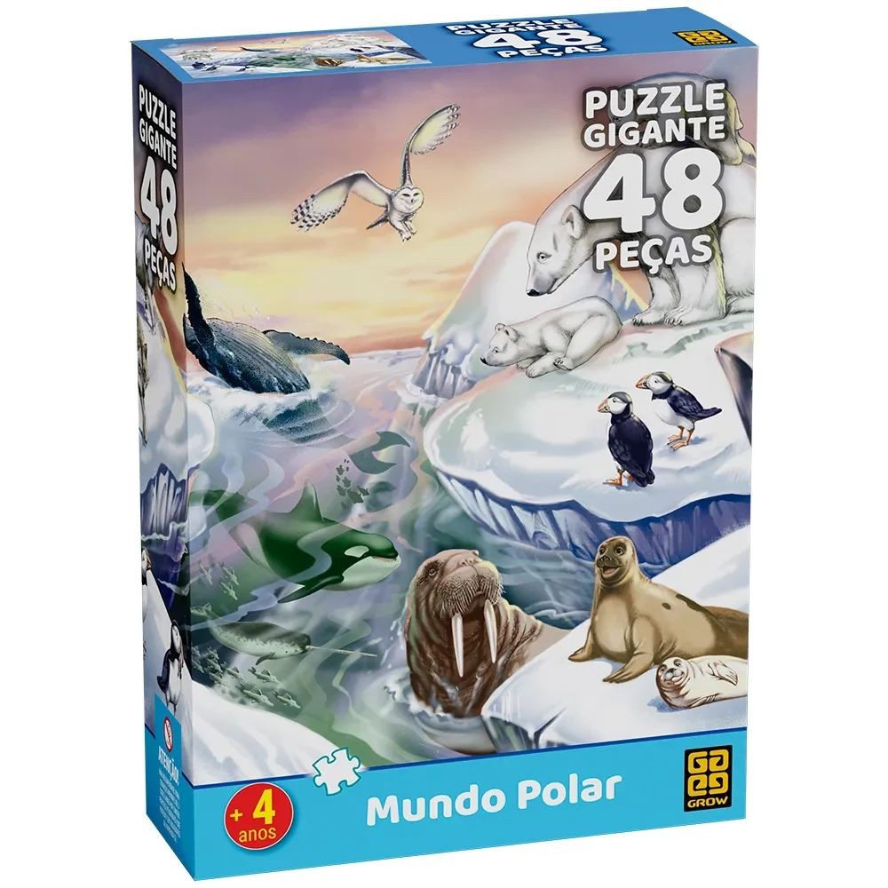 Quebra Cabeças Puzzle Gigante Mundo Polar Grow Original - Peças Grandes ...