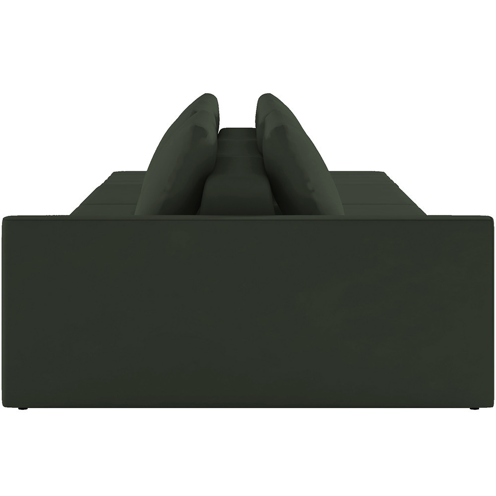 Sofá Ilha Modular Para Sala 252cm com Puff Dublin K01 Veludo Verde