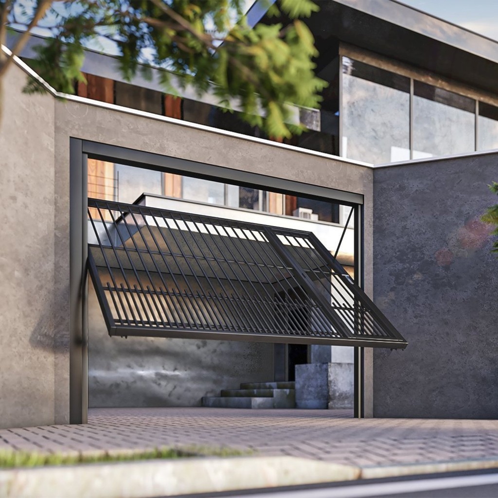 Portão Contrapeso de Aço com Grade Tubolar 220x285 Req: 12
