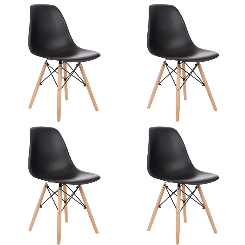 Kit 4 Cadeiras Charles Eames Preta