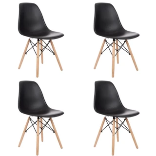 Kit 4 Cadeiras Charles Eames Preta