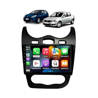Kit Multimídia Sandero Logan 12 / 14 9 Pol Android Carplay 2/32GB - 915BR ROADSTAR