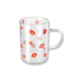 Caneca Vidro Borossilicato Vai ao Fogo Kiss 280ml - Lyor / Cozinha / Café / Chá / Acabamento de Qualidade