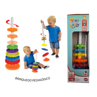 Torre Giratória Giro Mágico Dismat Brinquedo Educacional Aprendizagem Sensorial