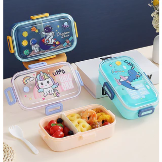 Marmita Lancheira Bento Com Colher À Prova De Vazamentos 530mL 600mL 1200mL Infantil Kawai Fofo