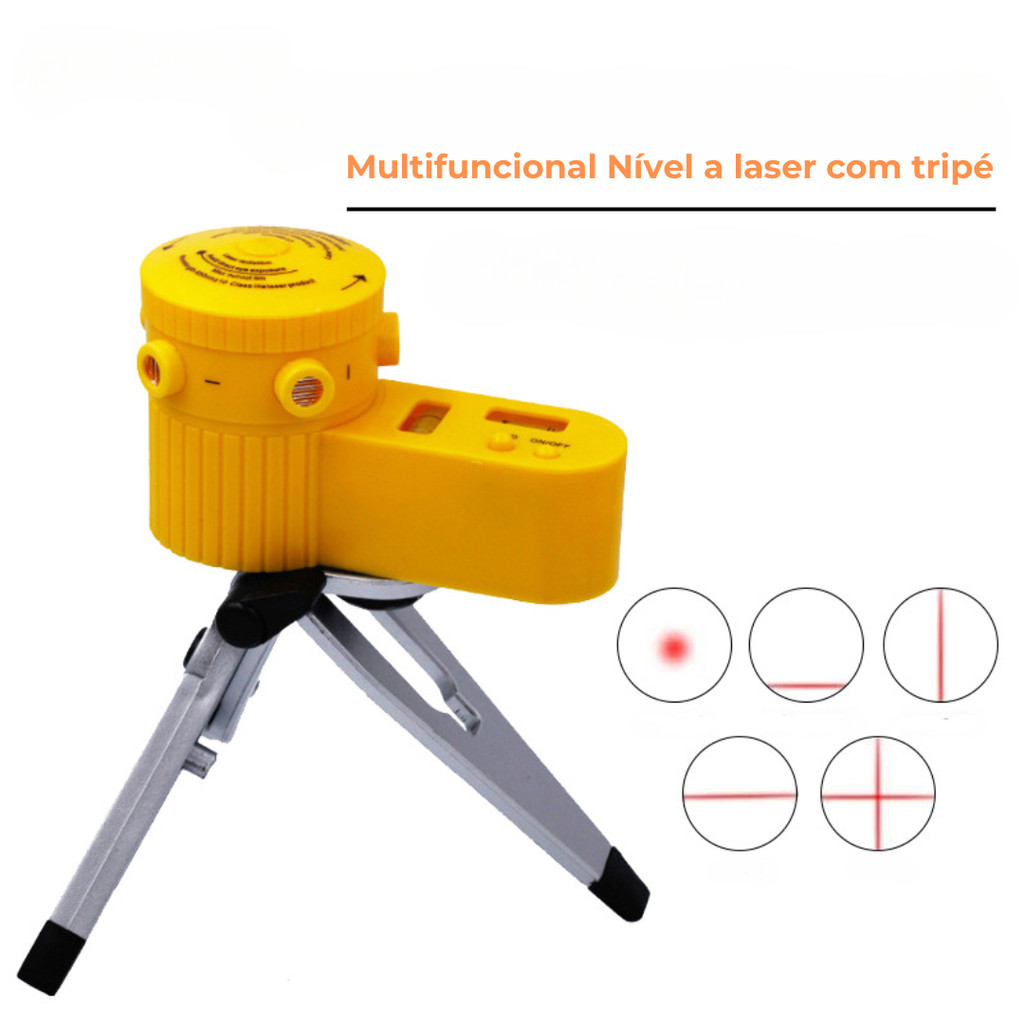 Nível Laser Giratório 360º Com Tripé Nivelador Multifuncional Profissional Piso Teto 5 Modos