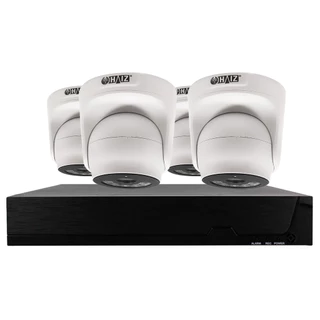 Kit CFTV 4 Câmeras Dome 3.6MM 3MP e NVR POE 4 Canais 5MP
